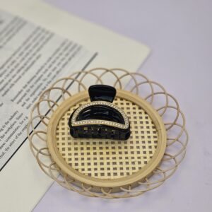 کلیپس مشکی کوچک نگین دار