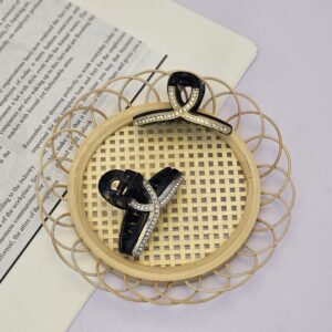 کلیپس مشکی کوچک نگین دار